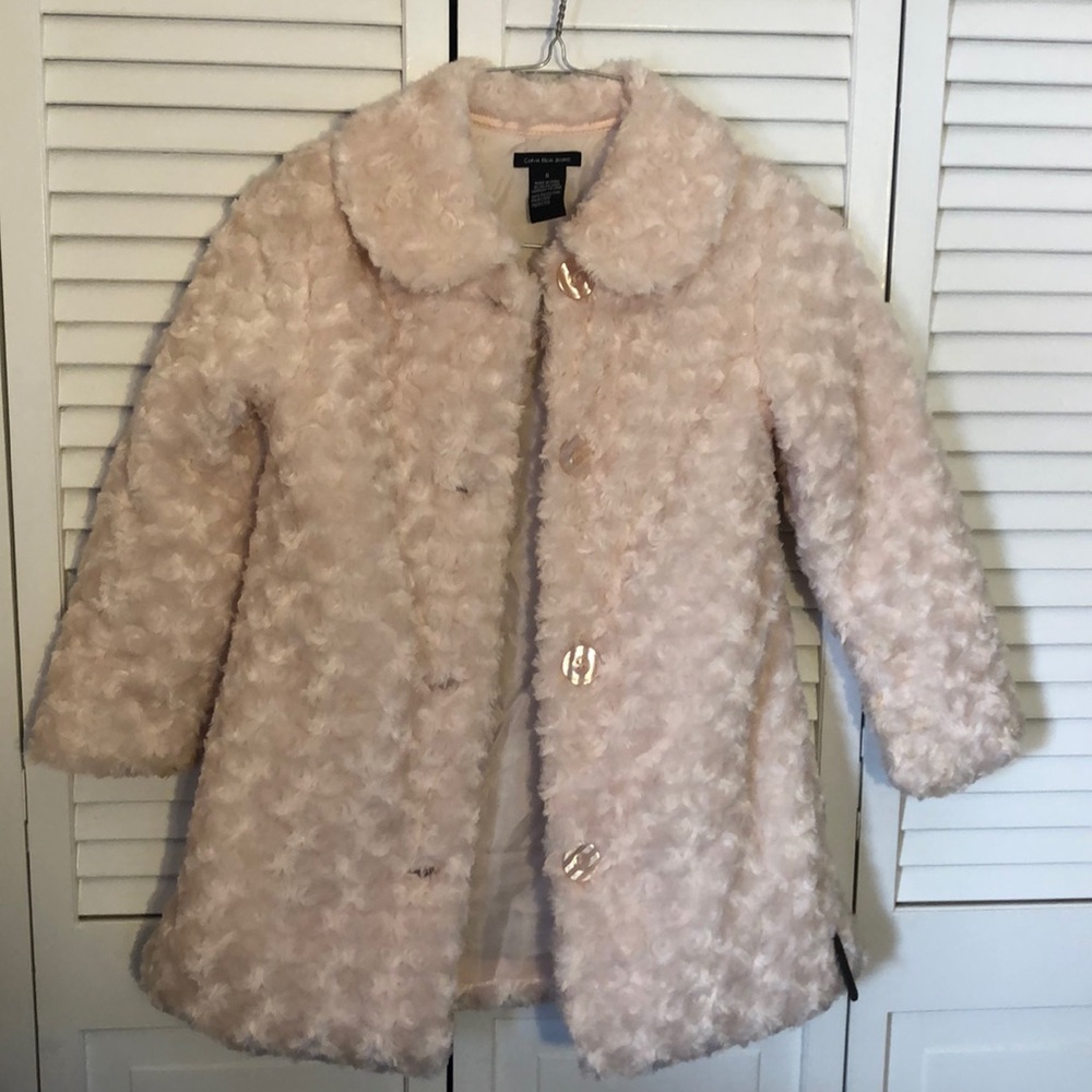 Girls Calvin Klein size 6 pink coat - Picture 1 of 8